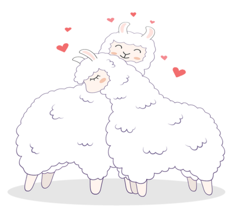 乙烯基地毯动物可爱的羊驼 - TenStickers