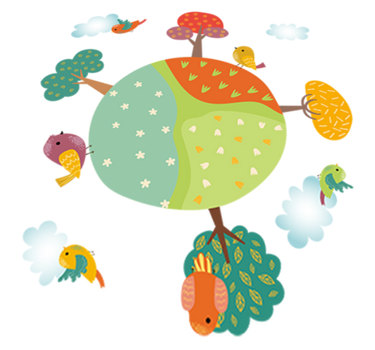 乙烯基地毯动物春季白色圆圈 - TenStickers