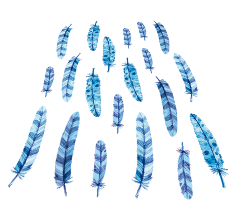 乙烯基地毯动物适合儿童的蓝色羽毛 - TenStickers