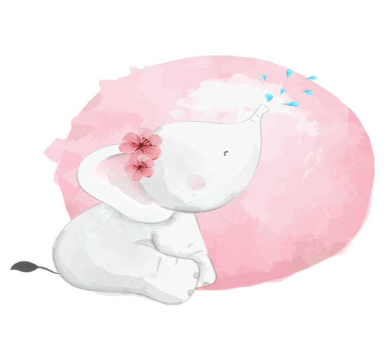 乙烯基地毯动物适合儿童的非洲野象女孩 - TenStickers