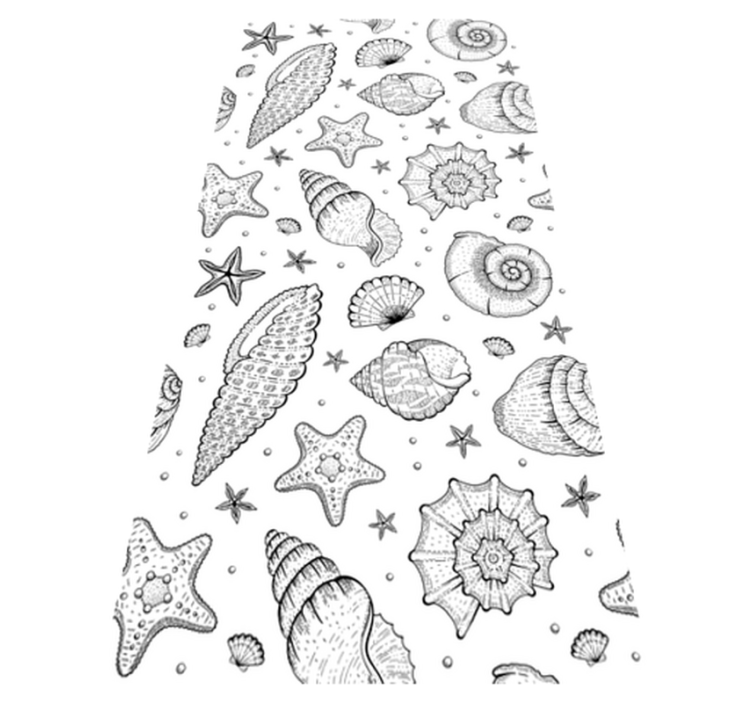 乙烯基地毯动物与海洋生物和贝壳 - TenStickers