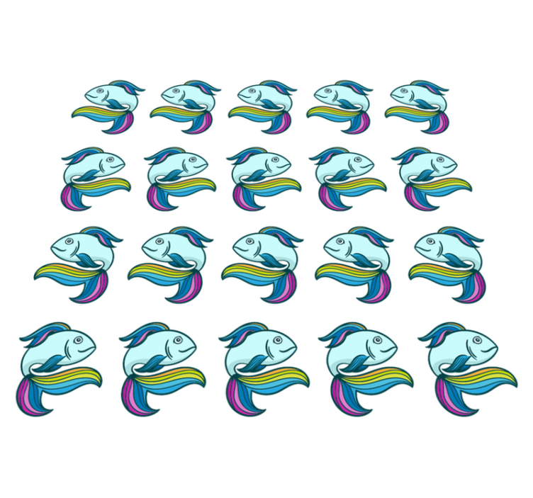 乙烯基地毯动物蓝霓虹鱼 - TenStickers