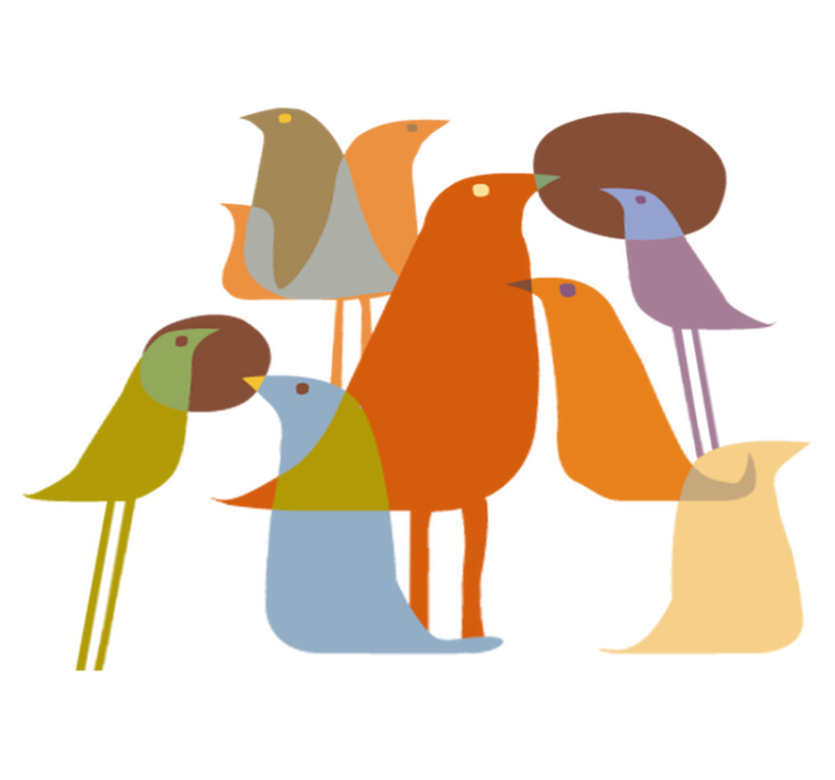 乙烯基地毯动物鸟类极简风格 - TenStickers