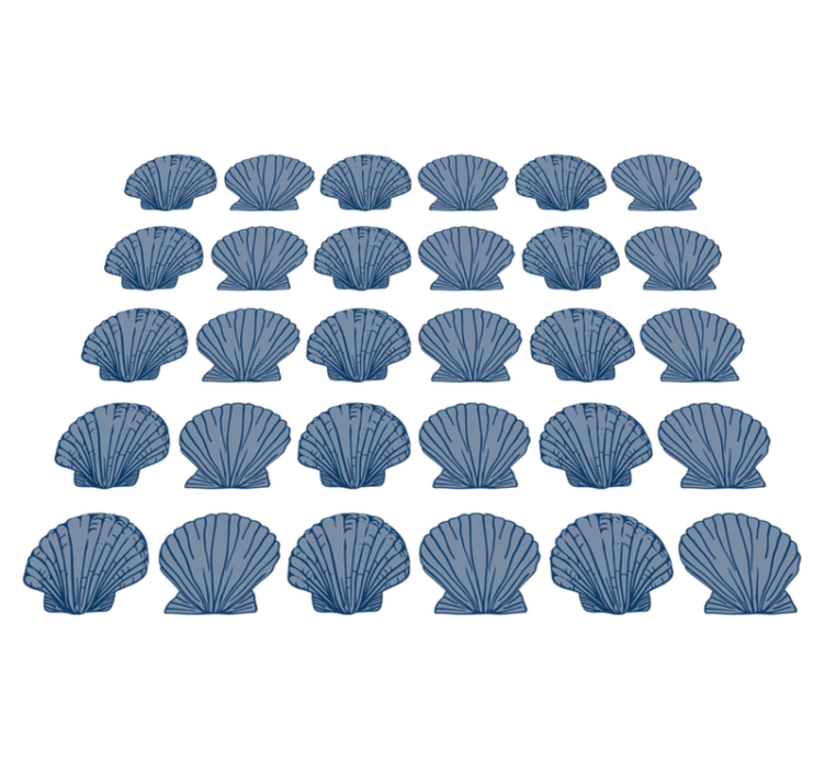 乙烯基地毯动物海贝蓝色调 - TenStickers