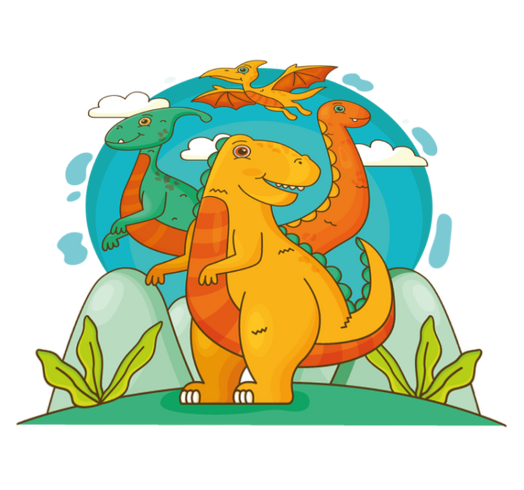 乙烯基地毯动物丛林中的恐龙 - TenStickers