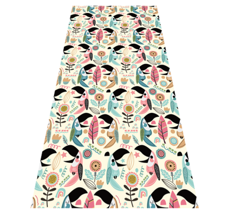 乙烯基地毯动物蓝色北欧柔和叶子 - TenStickers