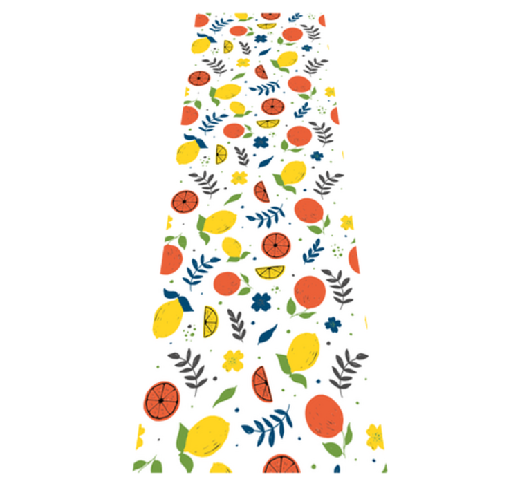 乙烯基地毯动物柑橘水果带叶子 - TenStickers