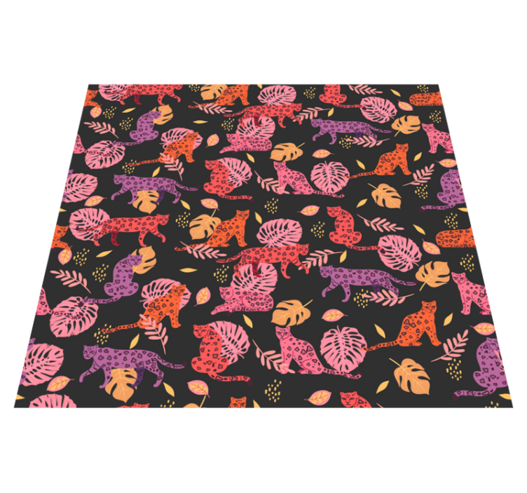 乙烯基地毯动物热带与豹纹风格 - TenStickers