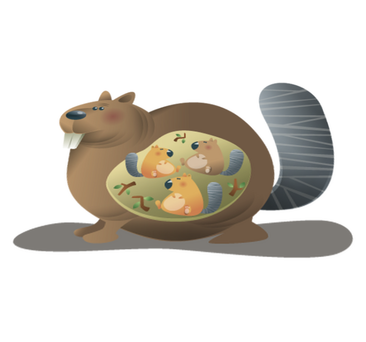 乙烯基地毯动物松鼠母亲 - TenStickers