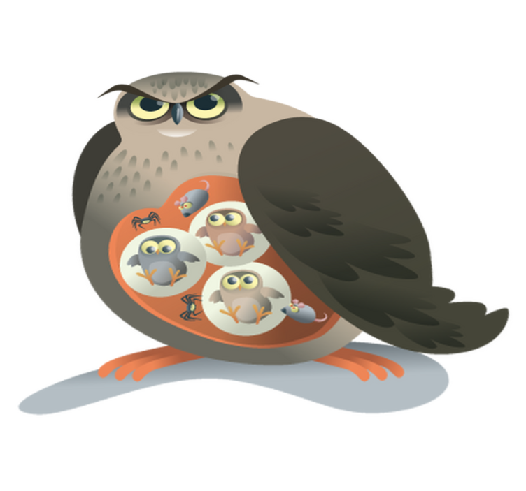 乙烯基地毯动物母猫头鹰 - TenStickers