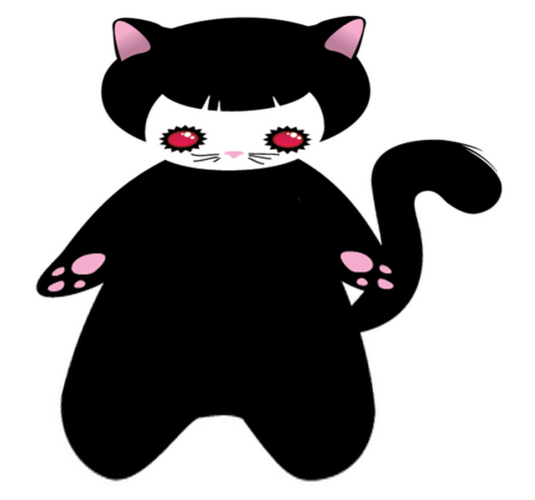 乙烯基地毯动物可爱小猫怪兽 - TenStickers