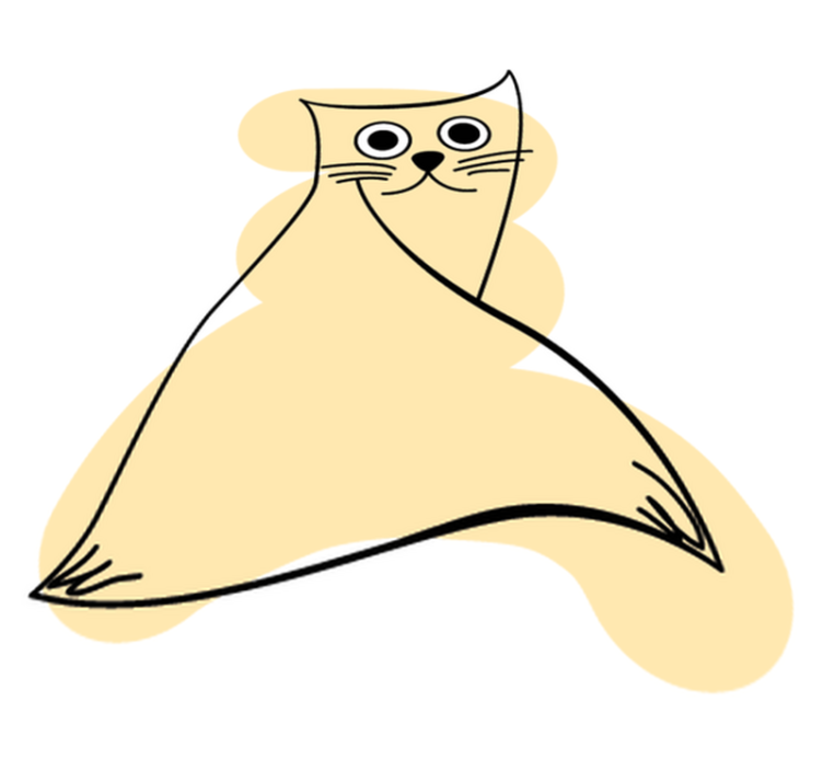 乙烯基地毯动物米色涂装猫 - TenStickers