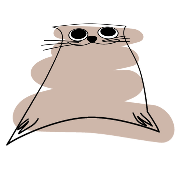 乙烯基地毯动物棕色绘画猫 - TenStickers