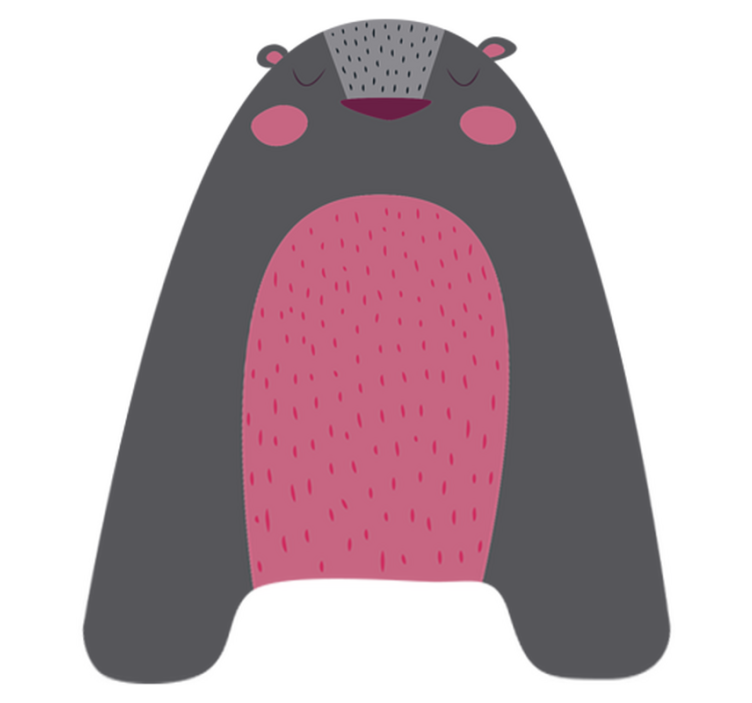 乙烯基地毯动物适合儿童的灰色熊 - TenStickers