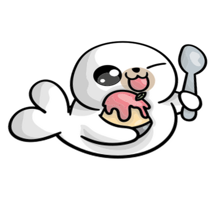 乙烯基地毯动物动漫宝宝海豹 - TenStickers