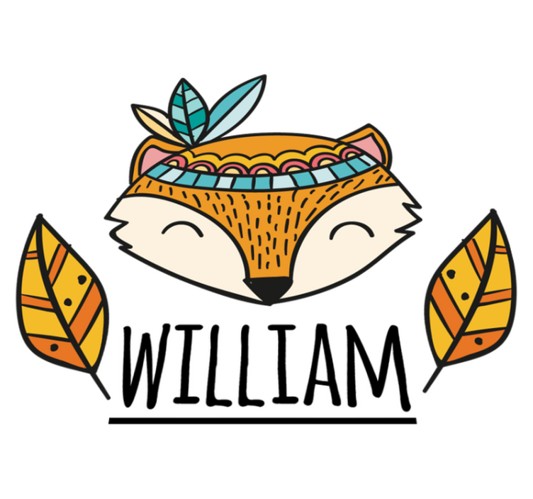 乙烯基地毯动物北欧羽毛狐狸个性化 - TenStickers