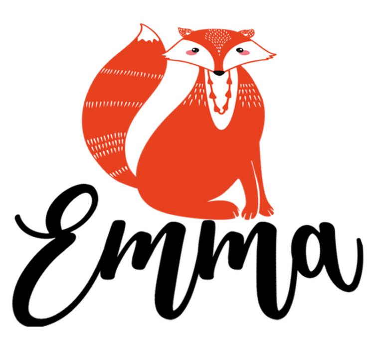 乙烯基地毯动物北欧狐狸带名字 - TenStickers