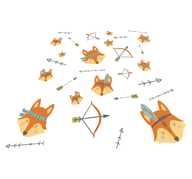 乙烯基地毯动物狐狸与箭的组合 - TenStickers