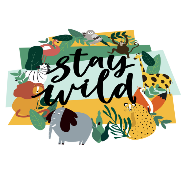 乙烯基地毯动物王冠丛林动物 - TenStickers