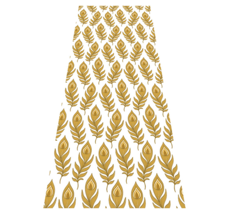 乙烯基地毯动物蓝色火鸡与金色花朵 - TenStickers