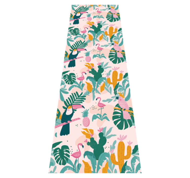 乙烯基地毯动物绿色鸟儿在粉色背景上 - TenStickers