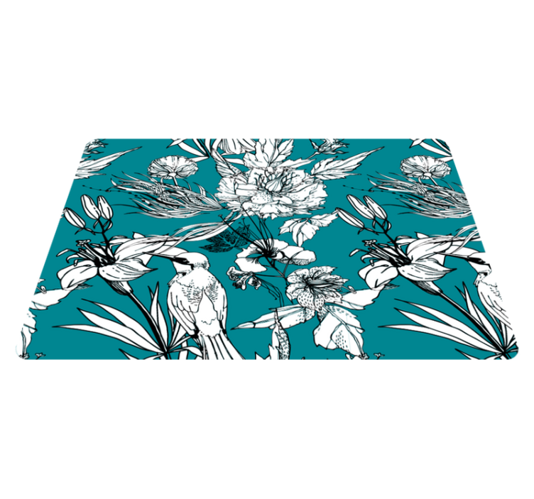 乙烯基地毯动物白色野生鸟优雅图案 - TenStickers