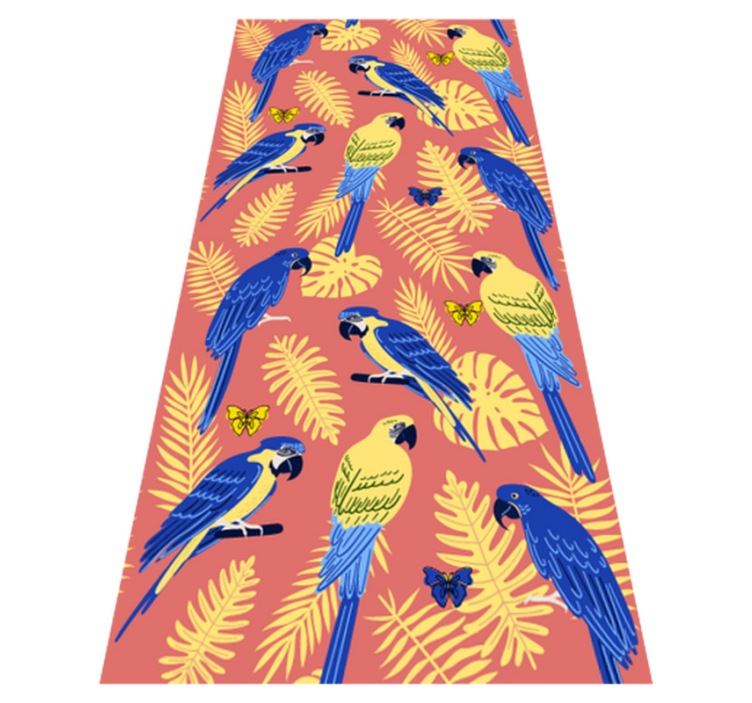 乙烯基地毯动物鹦鹉与蝴蝶 - TenStickers