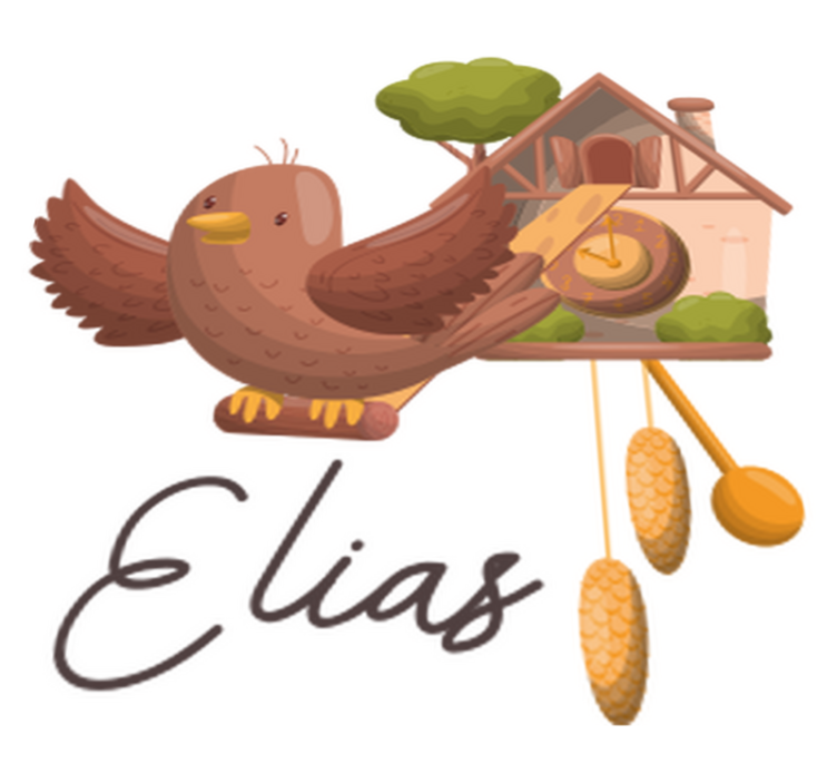 乙烯基地毯动物可定制的布谷鸟钟 - TenStickers