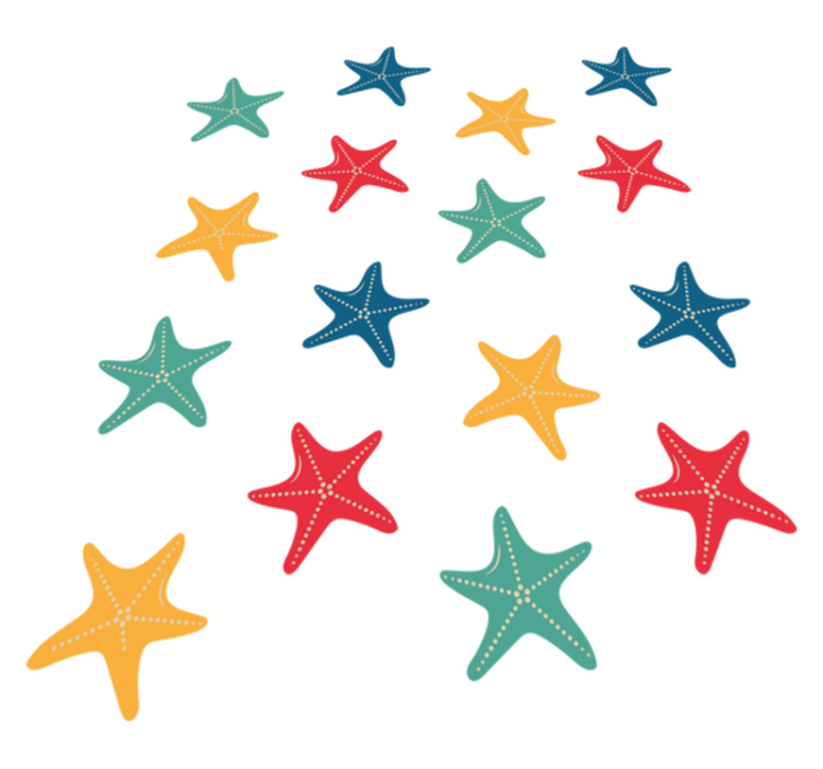 乙烯基地毯动物五彩斑斓的海星 - TenStickers