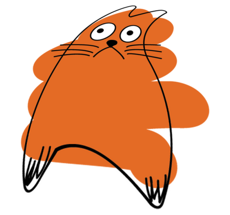 乙烯基地毯动物橙色原版轮廓 - TenStickers