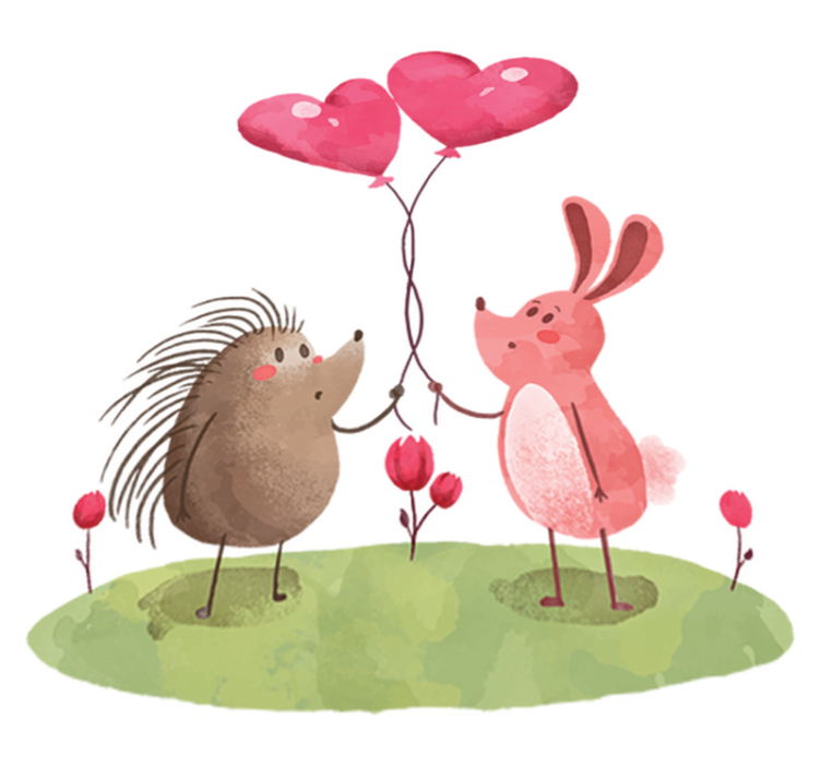 乙烯基地毯动物可爱的动物伙伴 - TenStickers