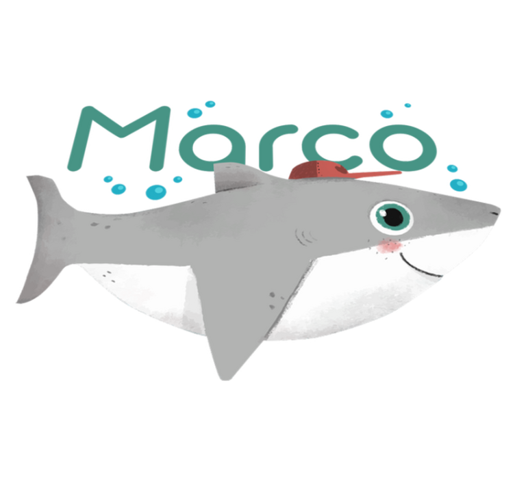 乙烯基地毯动物鲨鱼角色趣味设计 - TenStickers