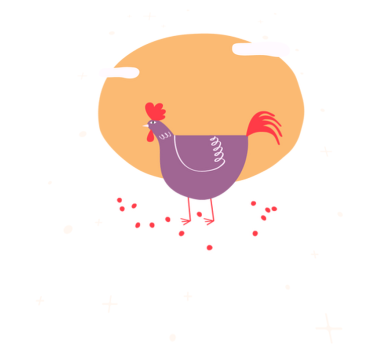 乙烯基地毯动物迷人的农场小鸡 - TenStickers