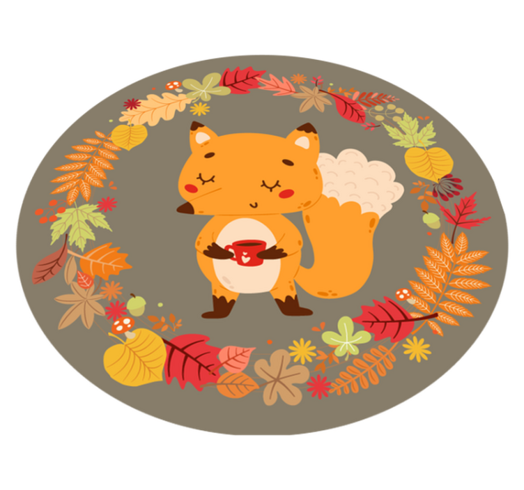 乙烯基地毯动物迷人狐狸雕塑 - TenStickers