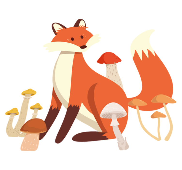 乙烯基地毯动物梦幻狐狸艺术作品 - TenStickers