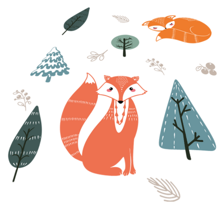 乙烯基地毯动物梦幻狐狸设计 - TenStickers