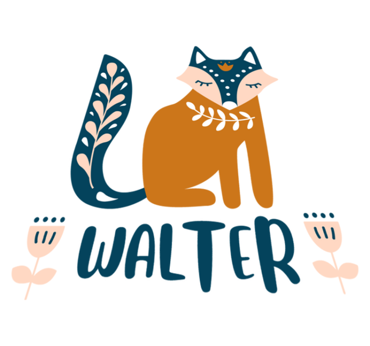 乙烯基地毯动物狐狸角色插图 - TenStickers