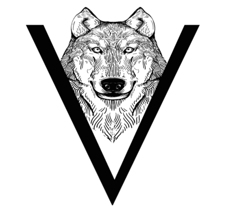 乙烯基地毯动物狼的插图 - TenStickers