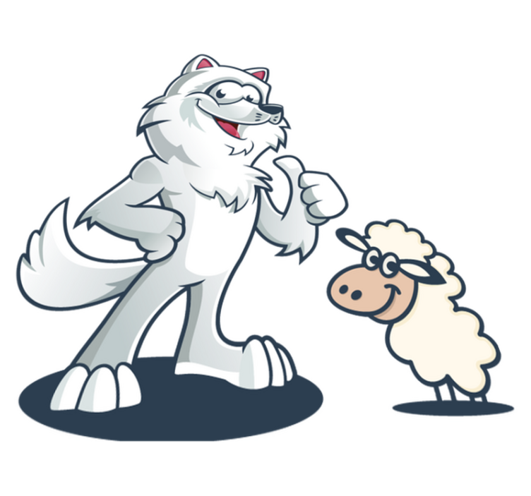 乙烯基地毯动物快乐狼角色 - TenStickers