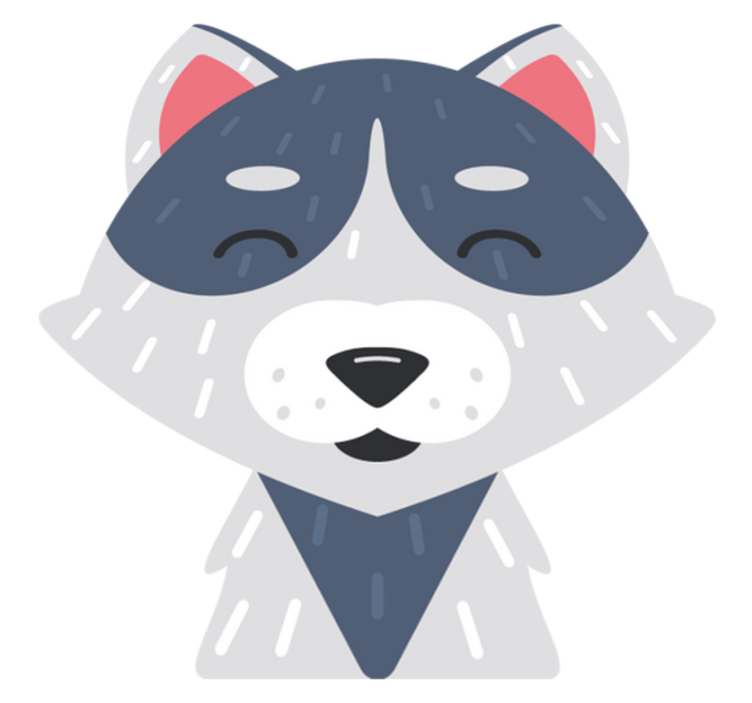 乙烯基地毯动物快乐动物面孔 - TenStickers