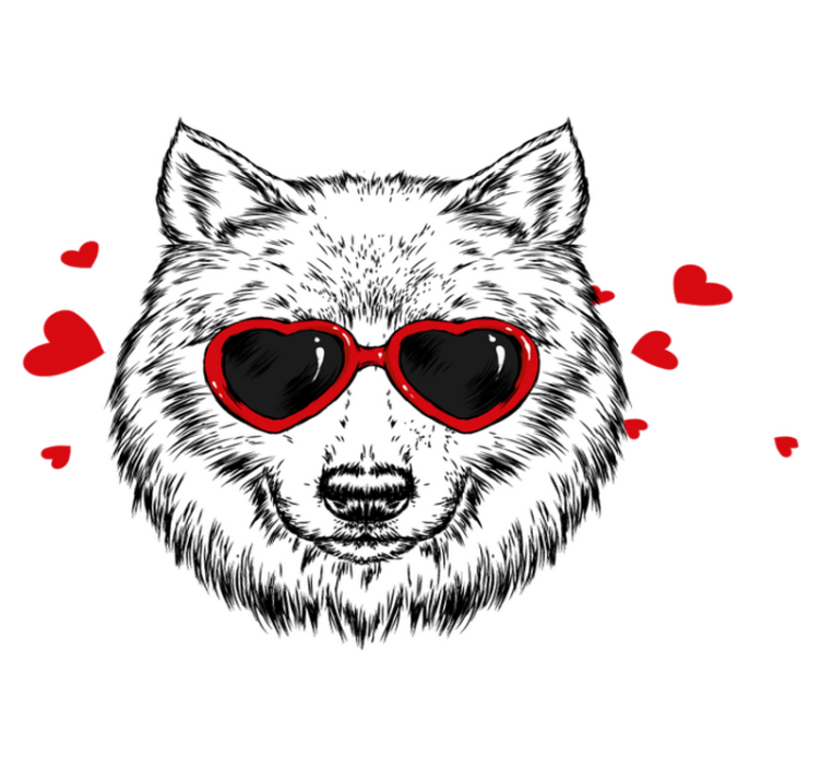 乙烯基地毯动物顽皮的狼图案 - TenStickers