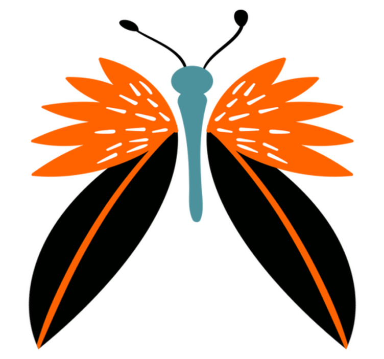 乙烯基地毯动物色彩斑斓的蝴蝶装饰 - TenStickers