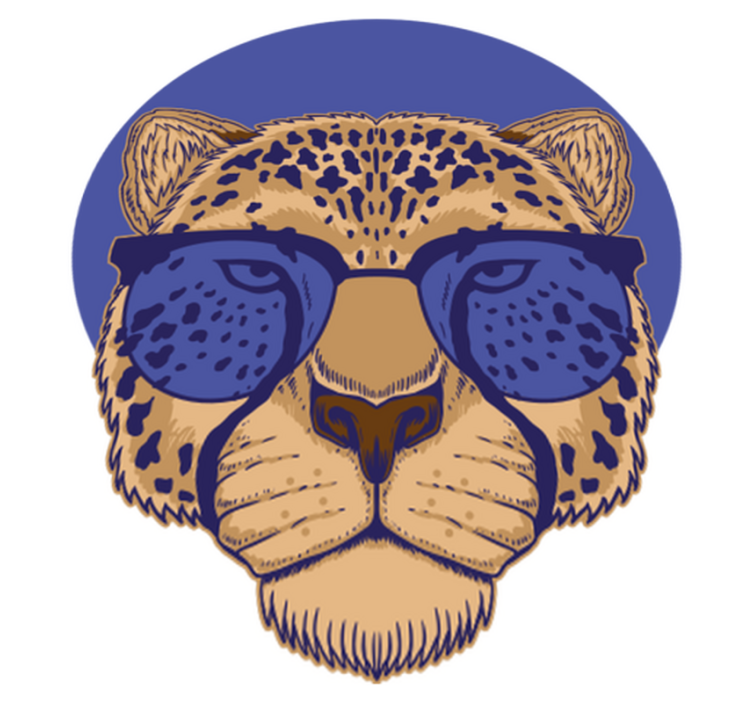 乙烯基地毯动物佩戴眼镜的豹子 - TenStickers