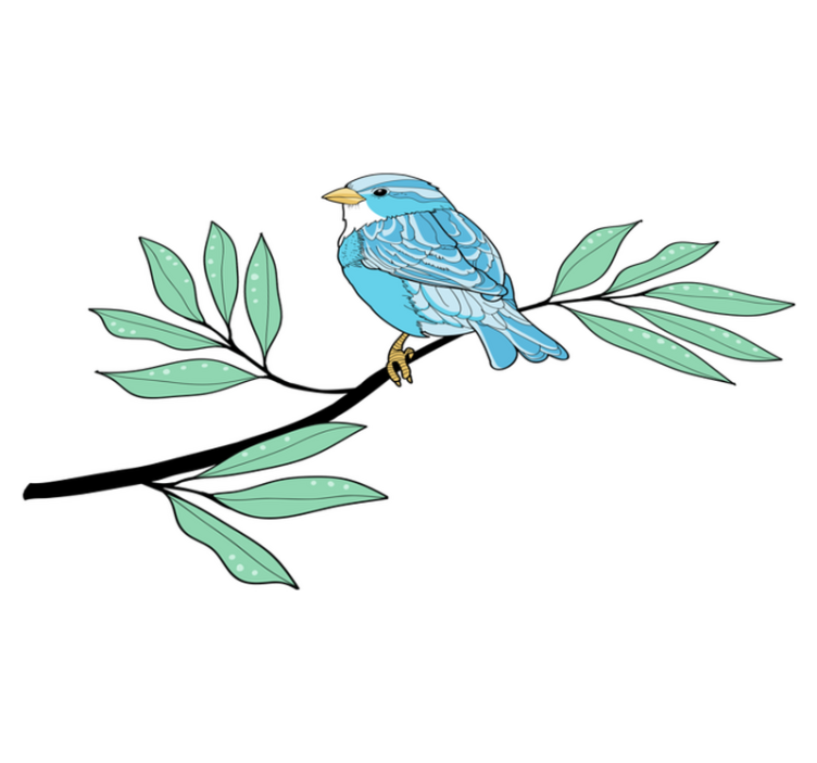 乙烯基地毯动物蓝色羽毛鸟类 - TenStickers