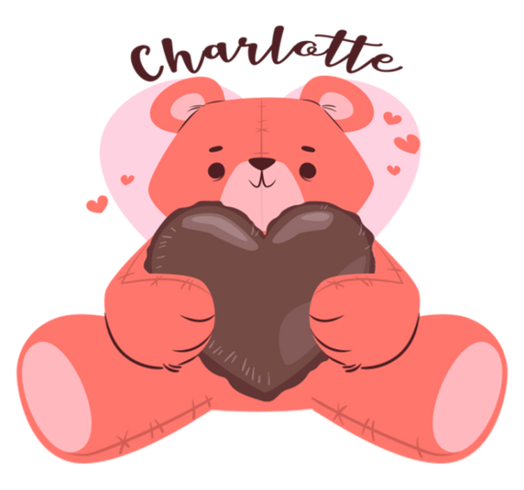 乙烯基地毯动物可爱熊抱心 - TenStickers