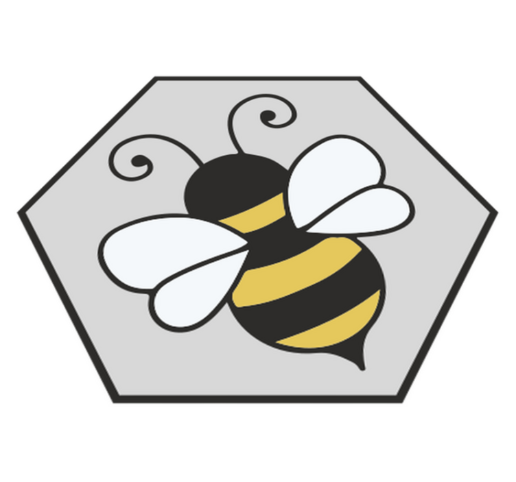 乙烯基地毯动物蜂巢六边形设计 - TenStickers