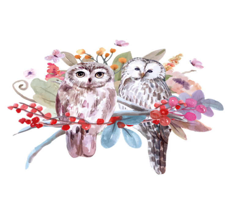 乙烯基地毯动物自然中的猫头鹰 - TenStickers