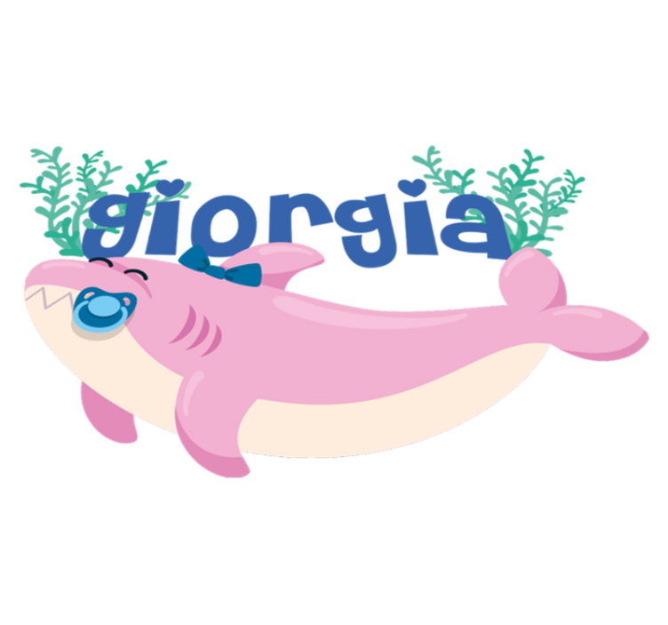 乙烯基地毯动物快乐鲨鱼设计 - TenStickers