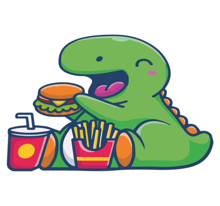 乙烯基地毯动物快乐绿色恐龙 - TenStickers