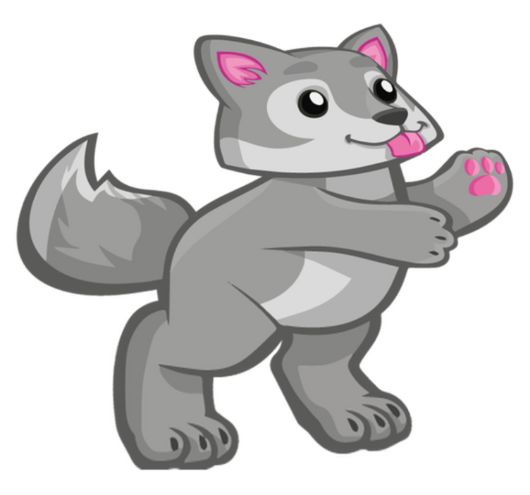 乙烯基地毯动物可爱小狗角色 - TenStickers